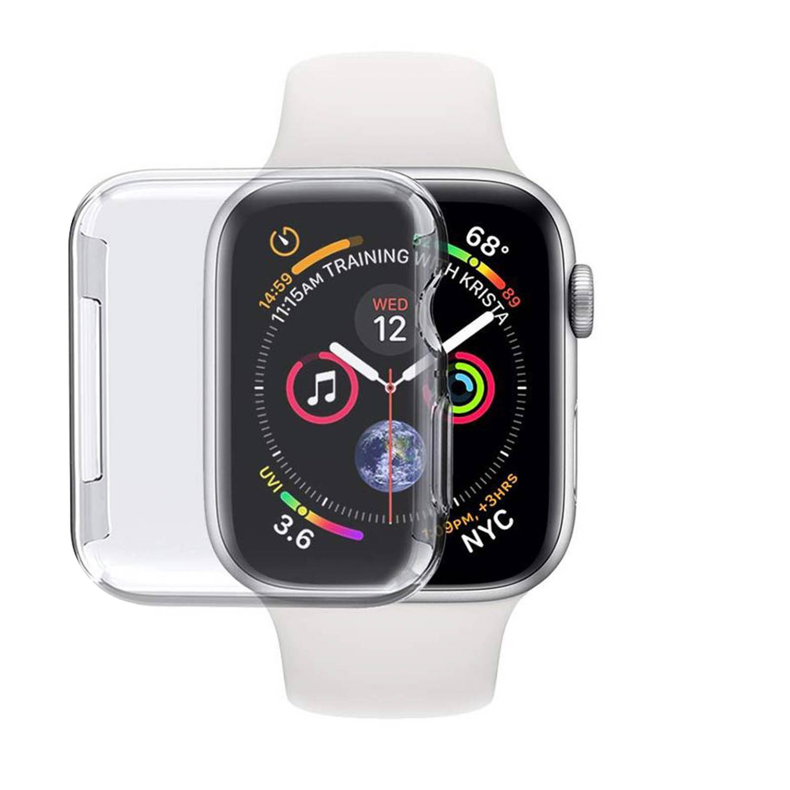 Évitez les rayures sur Apple Watch 40mm avec cette coque en silicone transparent