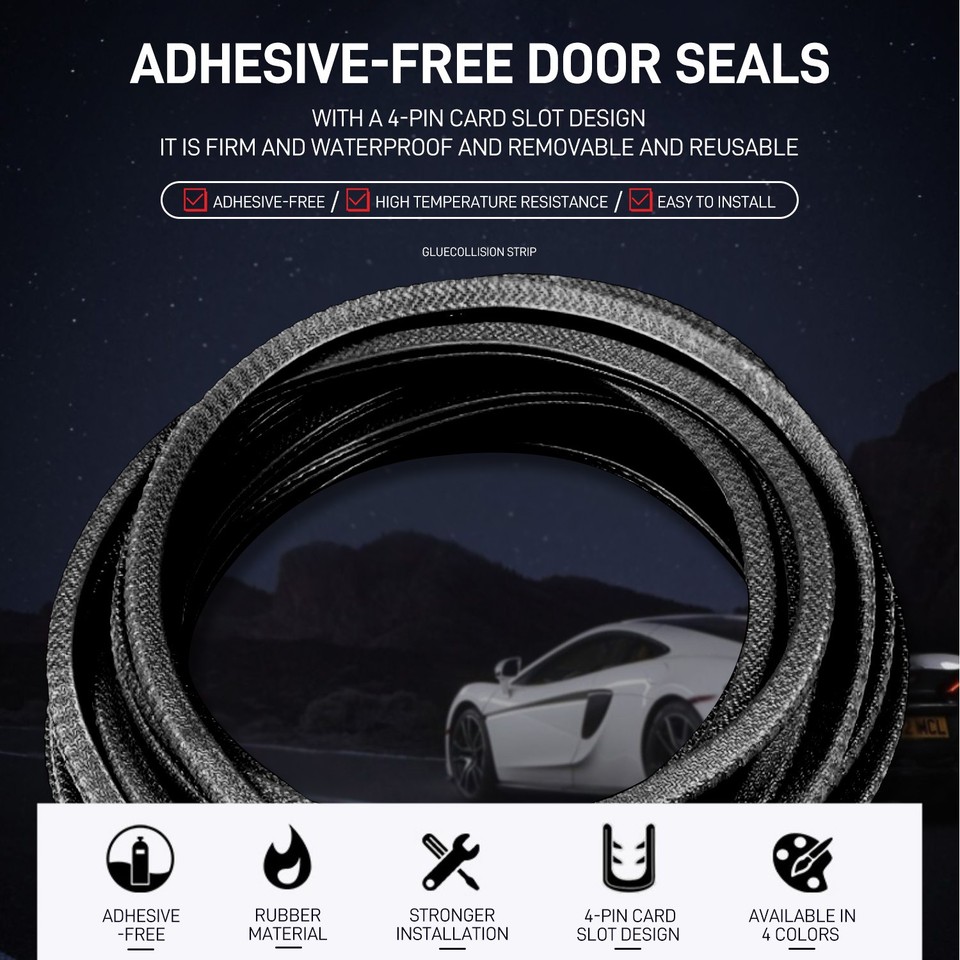 20Ft Car Door Weather Stripping Door Seal Strip,U-Shaped Rubber Edge Trim with Steel Strip