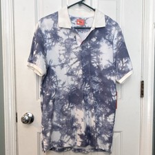 Nike Golf Dri-FIT Polo Shirt S White Blue Tie-Dye CI9776-100 Men's Collared