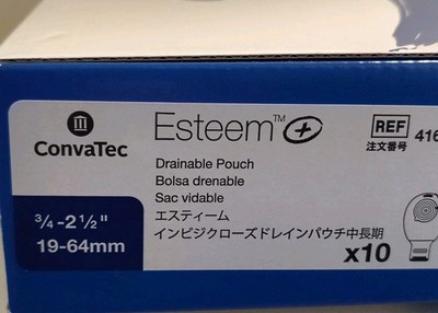 ConvaTec Esteem+ One-Piece Cut-to-Fit Durahesive Plus Drainable Pouch - 10/Box