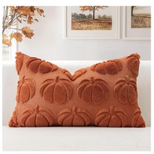 Kissenbezug Wolle Samt Kürbis Herbst Halloween 40x60cm Sofa Schlafzimmer