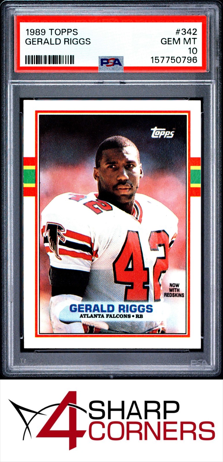 1989 TOPPS #342 GERALD RIGGS FALCONS POP 3 PSA 10