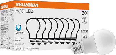 SYLVANIA ECO LED A19 Light Bulb, 60W Equivalent, Efficient 9W, 7 Year, 750 Lumen