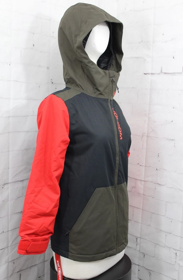 Volcom Vernon Insulated Snowboard Jacket, Youth Medium (10Y), Black Military New - Image 4 of 4