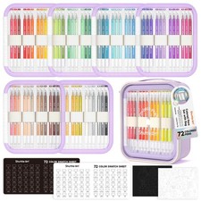 Shuttle Art Colored Pens, 72 Vibrant Colors Cute Journal Pens 0.6mm Fine Poin...