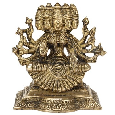 Messing Hindu Göttin Panchmukhi Gayatri Devi Statue Idol Skulptur Figur