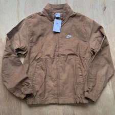 Nike Mens Life Harrington Jacket Brown Fine Corduroy Sz Small FZ0631-281