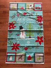 Snowed In Riley Blake Snowman Panel Cotton Quilting Fabric 24" x 44" Festive Win