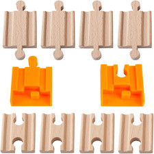 Toys 8 Pcs Wooden Train Track Male-Male Female-Female Adapter Pack Fits Thomas