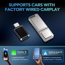 Wireless Carplay Adapter, Fast Stable Connection for Apple iOS 10 , Android 11 