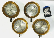 THE ASHTON VALVE Set Four Pressure Steam Gauge Brass Pneumatic Sprinkler Thermo