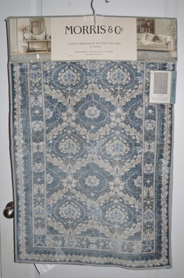 NEW Morris & Co 2 Piece Accent Rug Set Severne 2'x5' Washable 24''x36''