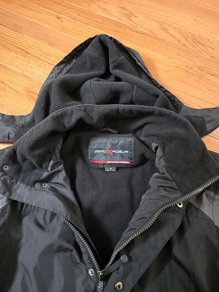 Zeroxposure Jacket Men’s Medium Lined HoodFull Zip Outerwear Winter Gray Black - Image 4 of 4