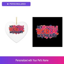 Custom Poodle Pet Lover Set of 2 Ornament Personalized Name Owner Gift
