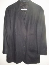 BA453- MINT Polo Ralph Lauren NEAPOLITAN STYLE BLACK Linen 3 Btn. BLAZER- 42 R