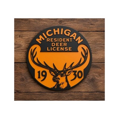Michigan Resident Deer Hunting License Sign DNR Dept Natural Resources Hunt Game