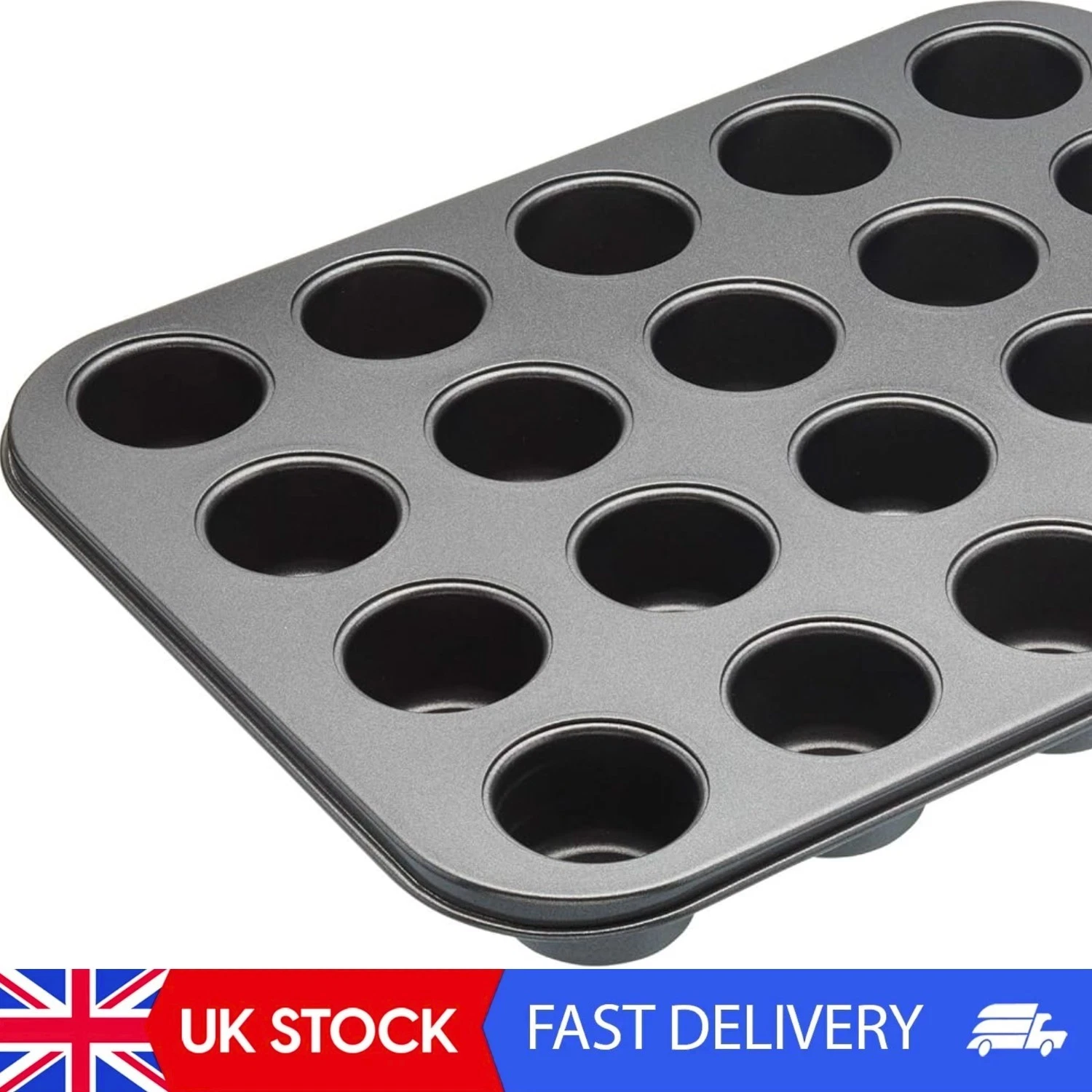 20 Hole Mini Muffin Tin With Loose Bases And PFOA Non Stick In Gift Box, Robust