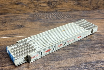 #ad Vintage Ace Hardware Folding Wood Ruler 72” 6 Ft Carpenter Rule USA $9.99