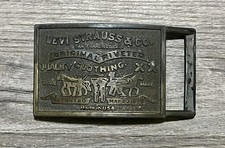 Vintage Levi Strauss  Co Brass Belt Buckle Original Riveted Quality Made In USA