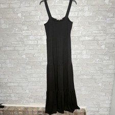 Loft Black tiered maxi dress Smocked top 