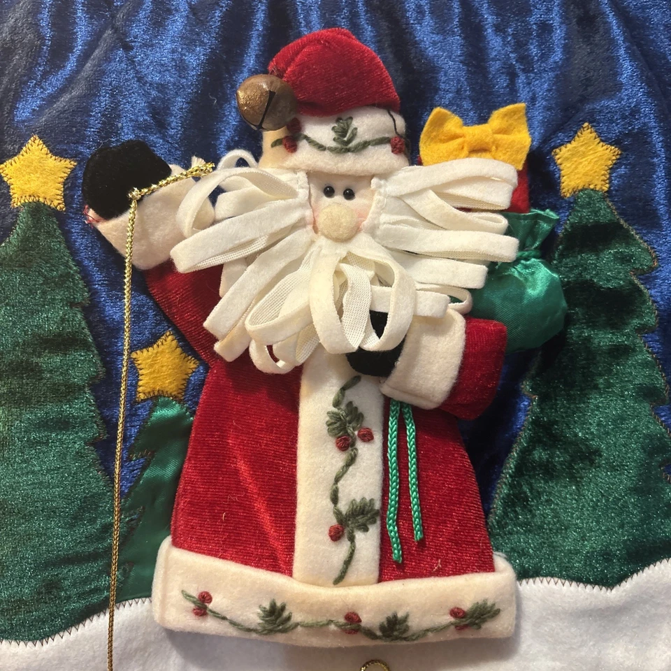 De Colección Terciopelo Navidad Adviento Calendario Santa Cuenta Regresiva Estrella Colgante de Pared Dan Dee Foto 2 de 4