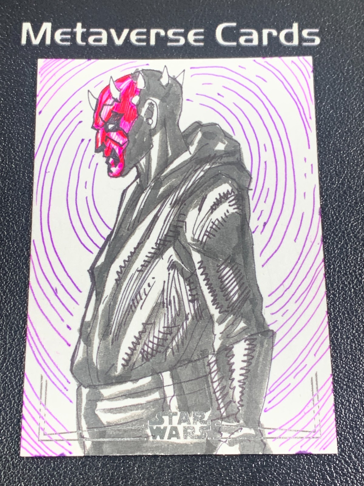 2025 Topps Chrome Star Wars Galaxy Darth Maul Sketch By Artist Auto 1/1 view 1