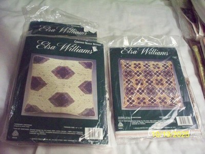 CANVAS QUICK STITCH NEEDLEPOINT PILOW KITS - ELSA WILLIAMS- JCA - U-PICK 1