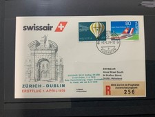 FLIGHT COVER:  SWISSAIR  flight cover 1979 ZURICH TO DUBLIN