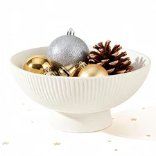 Best White Ceramic 8 Inch Small Decorative Bowl Fruit for Kitchen Counter Modern