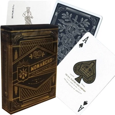 Theory11 Monarchs Deck De Cartes Poker Bleu Or Scellé - Photo 1/4
