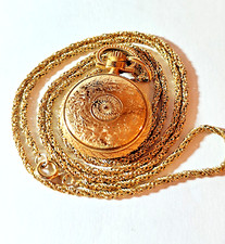 Damen  Taschenuhr vergoldet Prätina mech mit Kette 70 cm  volle Funktion OVP