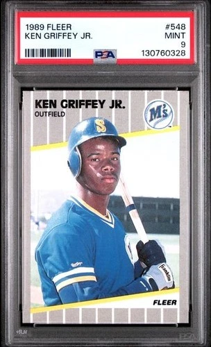 1989 Fleer #548 Ken Griffey Jr. Rookie PSA 9 MINT CENTERED. Recently Graded.