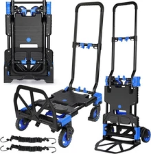 2-in-1 Hand Truck Dolly Foldable,330LB Folding Hand Truck Heavy Duty Carrying...
