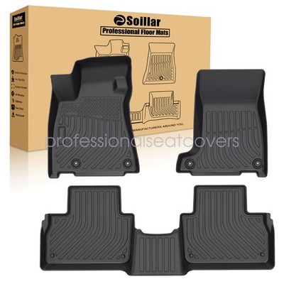 Fits 2019-2024 Maserati Levante TPE Front & 2nd Row Floor Mats Liner Set Black