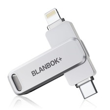 BLANBOK+ MFi Certified 256GB iPhone Photo Stick, USB Flash 256GB, Silver 
