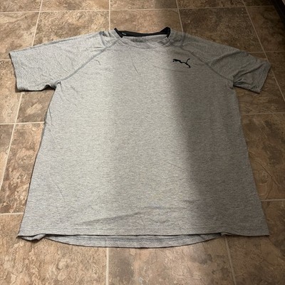 PUMA Light Grey Men s Athletic T-Shirt Short Sleeve Size L