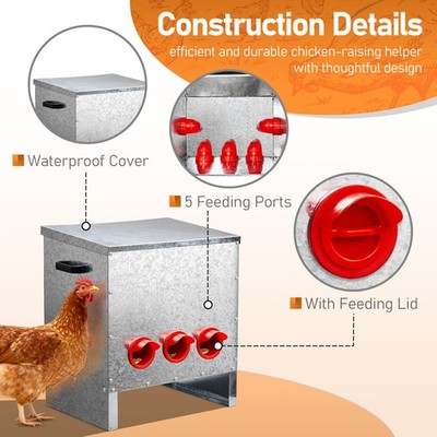 Chicken Nesting Box 4-6Hole Metal Chicken Egg Laying Box for Garden Chicken Coop