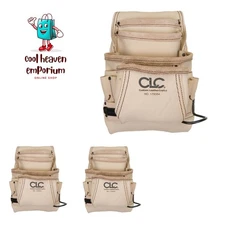 CLC Carpenter's Nail and Tool Bag Reversed Top Grain, 10 Pocket
