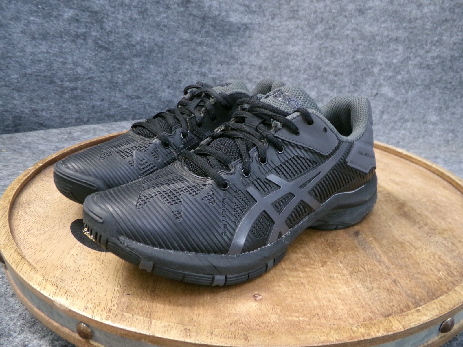 SAOLA Scarpe da tennis Asics Gel Solution Speed 3 GS taglia 2 5 giovanili nere grigie