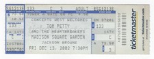 Tom Petty & Jackson Browne 12/13/02 NYC NY Madison Square Garden Ticket!