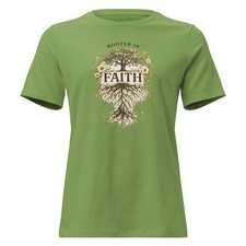 Rooted in Faith – Boho Christian Tree Graphic Tee, Women's Relaxed T-Shirt