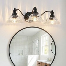 24 Vanity Light Vintage Sconce Bathroom Mirror Black 3 Lights Wall Lamp Fixture 24 Vanity Light Vintage Sconce Bathroom Mirror Black 3 Lights Wall Lamp Fixture