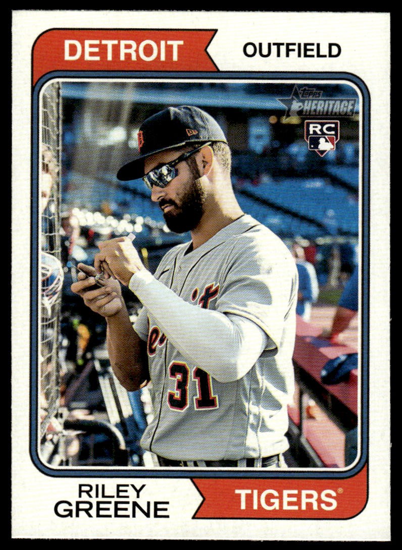 2023 Topps Heritage Riley Greene #48 Rookie Image Variation Short Print Tigers