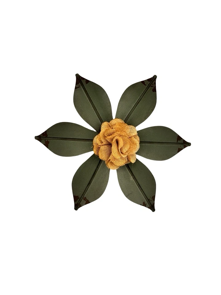 Juego de 3 de metal con arpillera para decoración del hogar de pared con flores y mariposas Foto 3 de 4