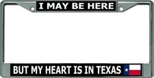 My Heart Is In Texas Chrome License Plate Frame My Heart Is In Texas Chrome License Plate Frame