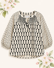 Zara Girls 9Y 134 Black Ivory Embroidered Cot...