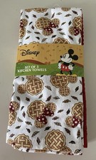 3 Pack Disney Mickey Minnie Mouse Autumn Fall Pie Leaves Kitchen Towels 16 X 26?