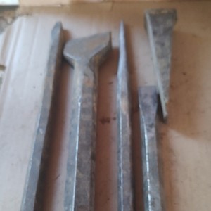 Assorted Lot of 4 LargeSteel  Chisels & Punches