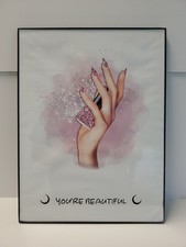 Beauty Salon Wall Art - Pedicure and Manicure Canvas Art Print Decor Framed
