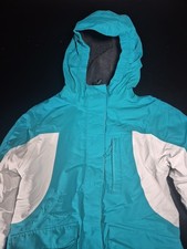 Youth L 14 Lands End Squall Water/ Wind Proof Winter Jacket Teal And White